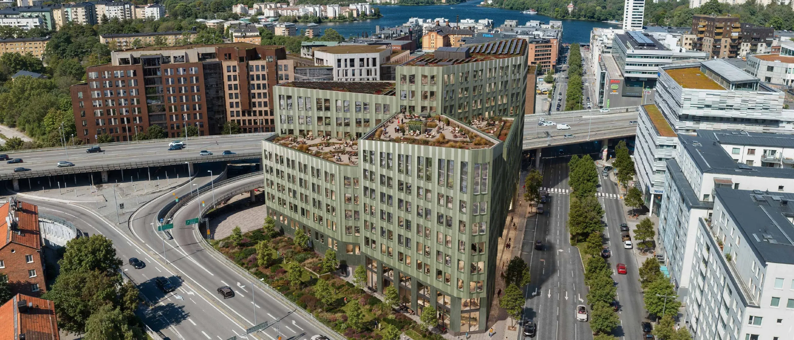 Olivin, Skanska’s new headquarters in Stockholm. Europrofil supplies EVO steel for this project. Photo: Skanska